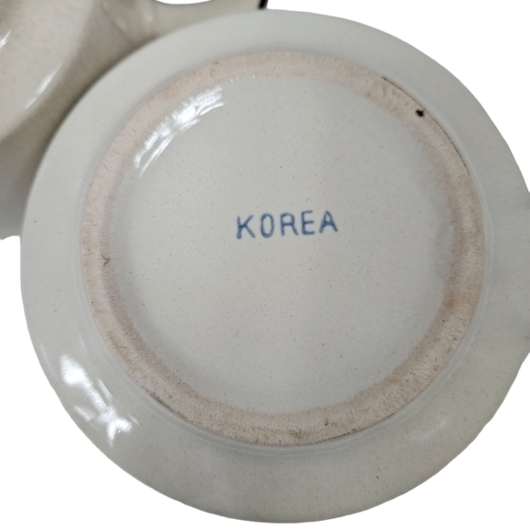 Vintage JI Stonecrest Set of 2 Floral Ceramic Mugs Soup Mug Made in Korea - Picture 8 of 9